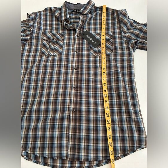 Axist mens Button Up Adjustable Sleeve Shirt Size M - Picture 7 of 7